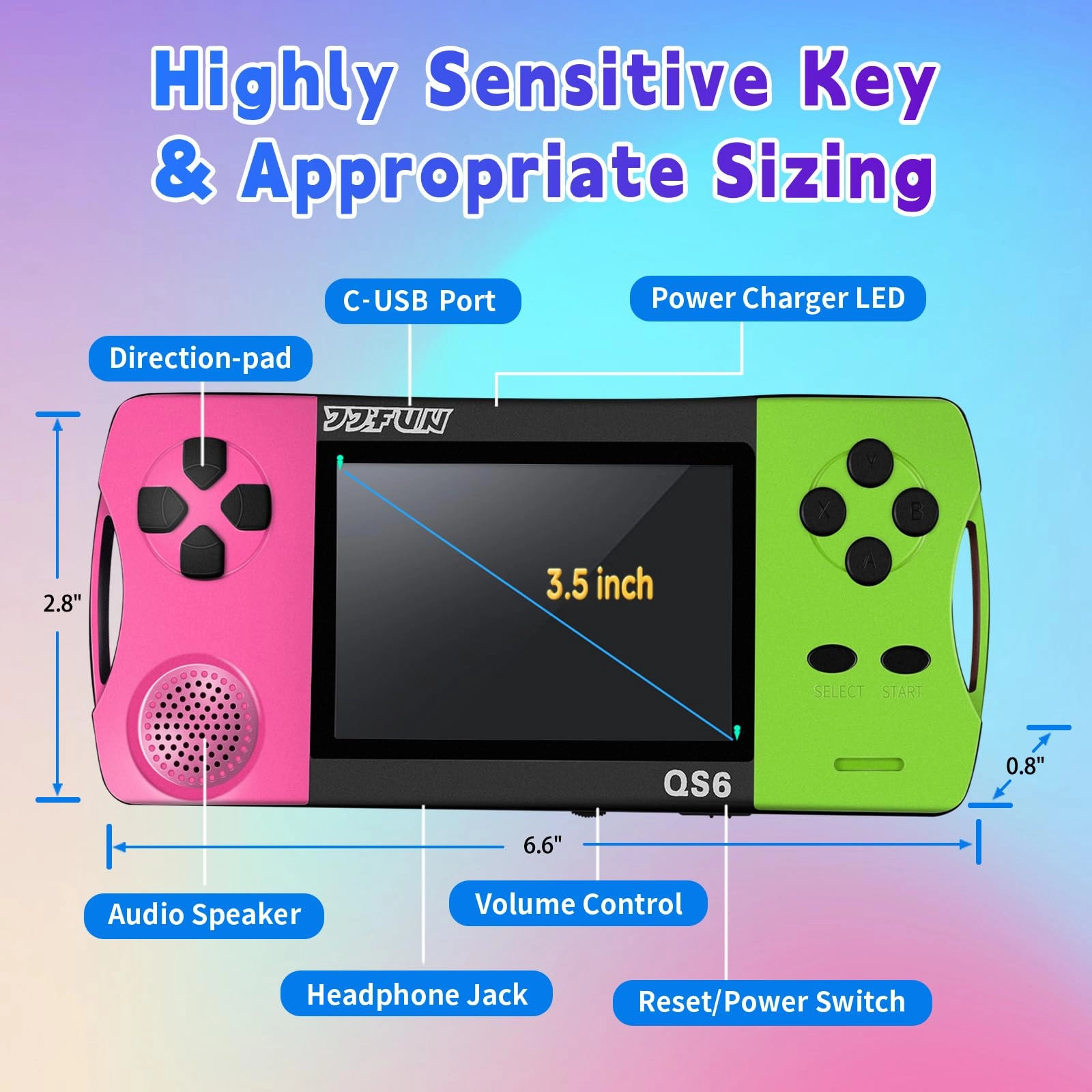 QS6 - 3.5" IPS 216 Games Rosegreen