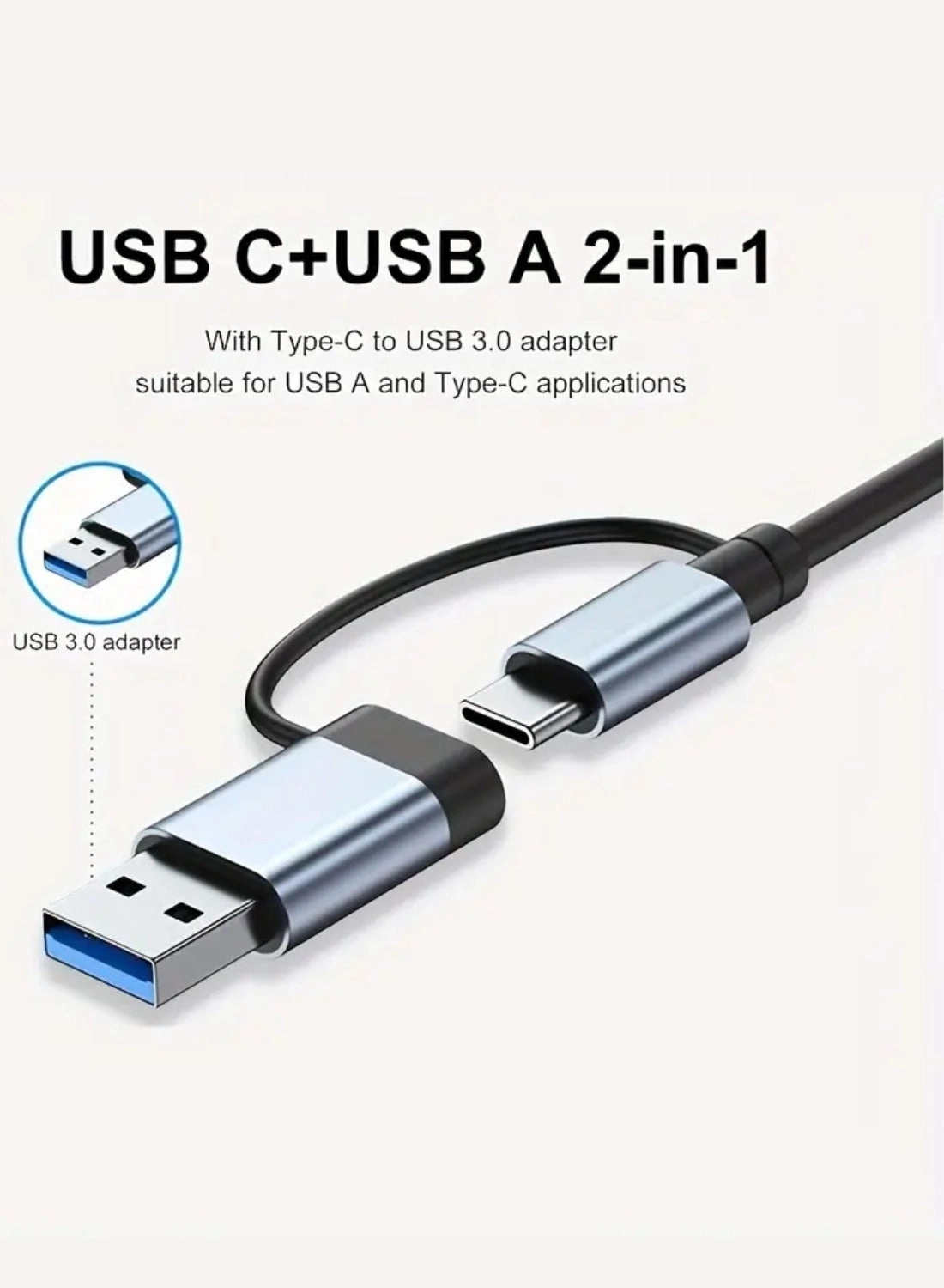 USB Hub Multiport Adapter - 8-in-1 4 USB 3.0 Ports USB-C