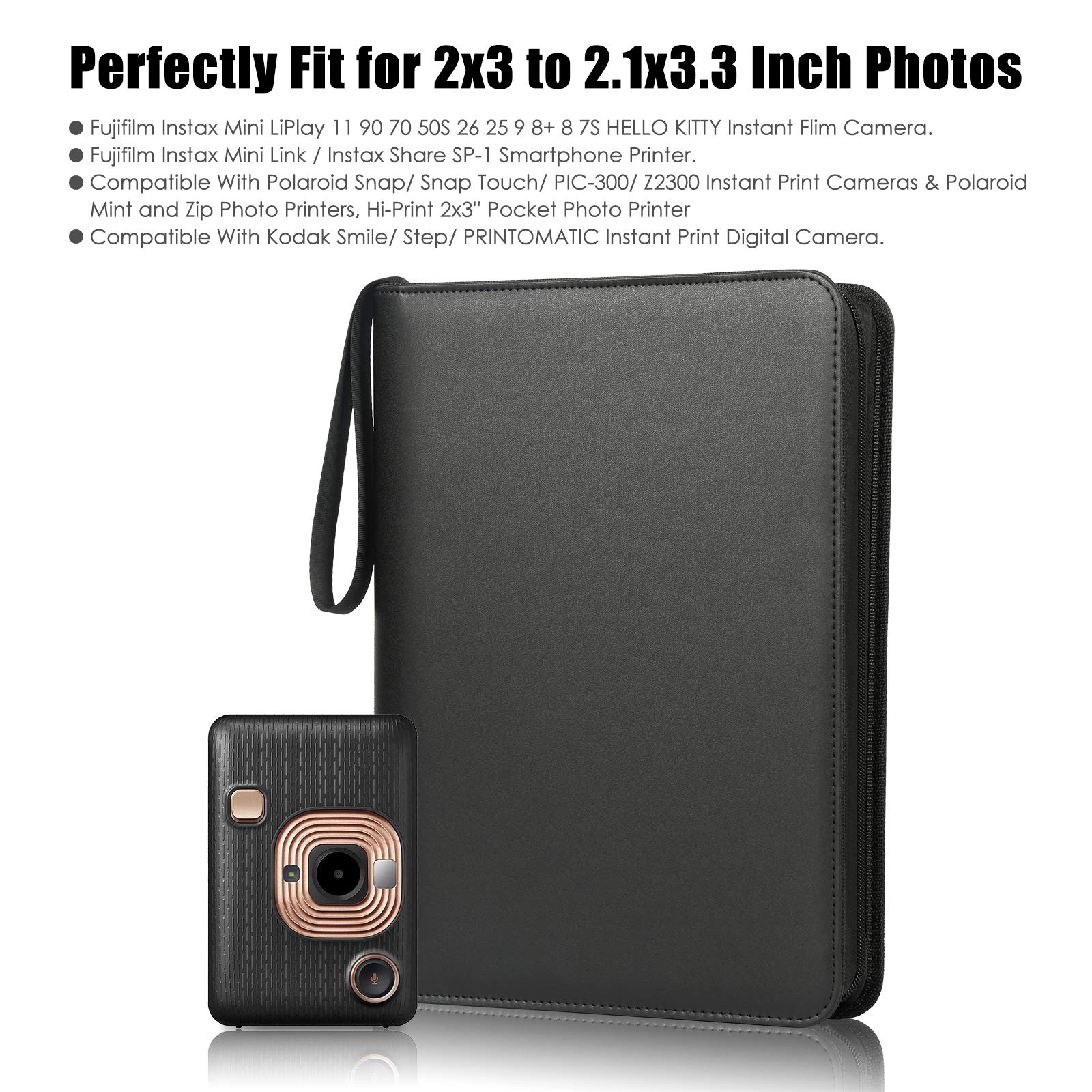 2x3" 540 Pockets Faux Leather Photo Album