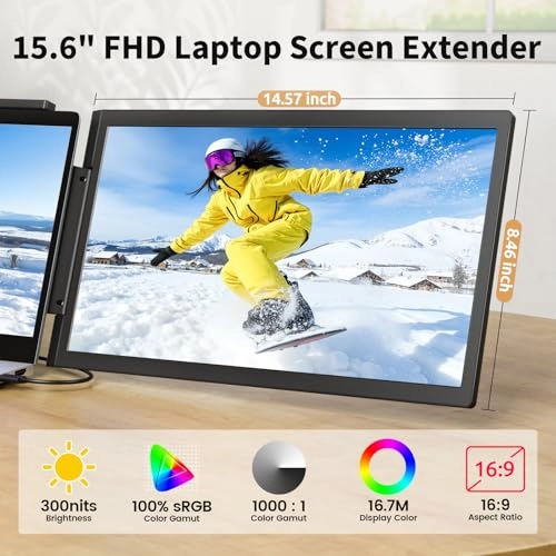 Laptop Screen Extender - A1-15.6"-1080P-60Hz 1920x1080 15.6 Inches