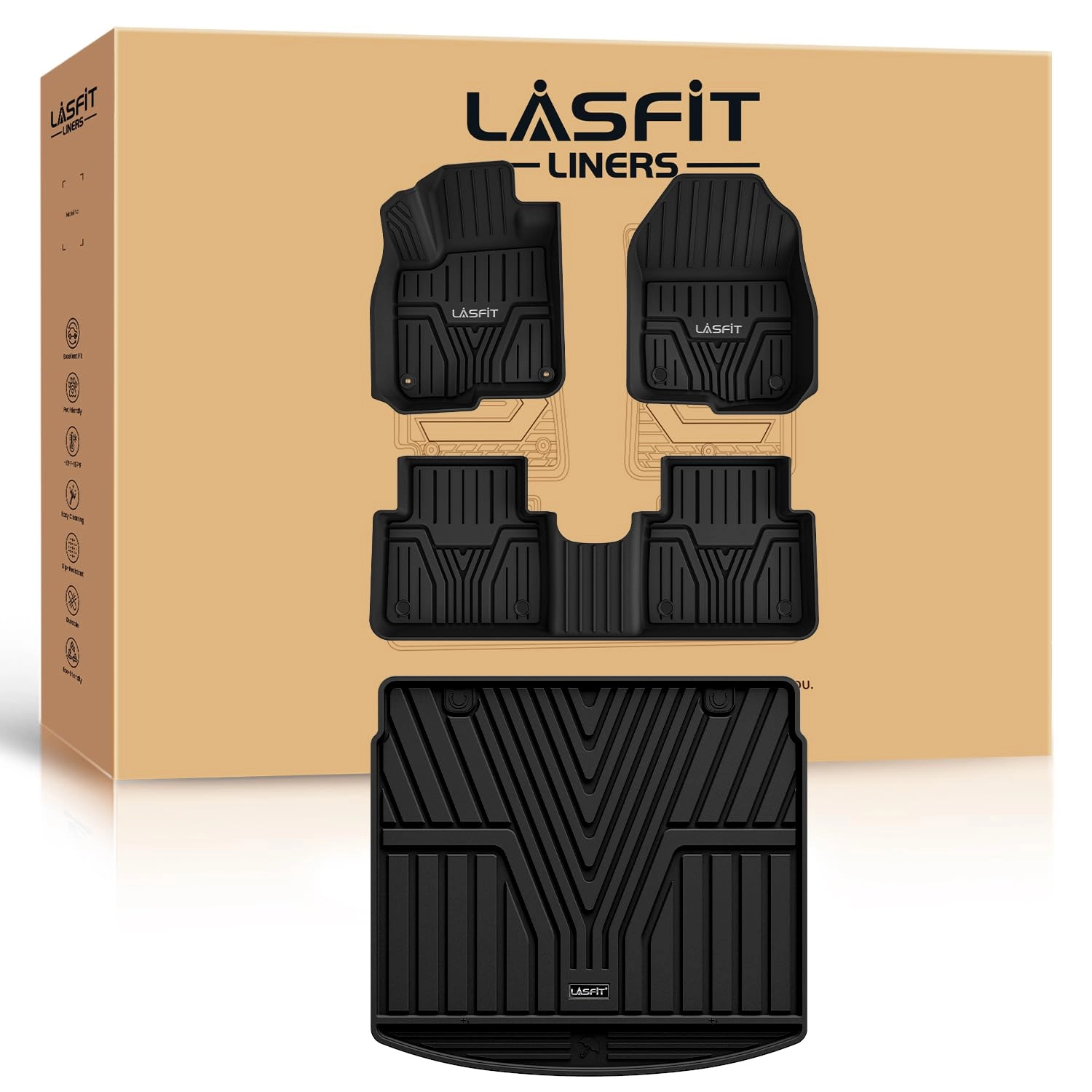 LASFIT Floor Mats & Trunk Mat - Honda CR-V 2017-2022 Upper Position