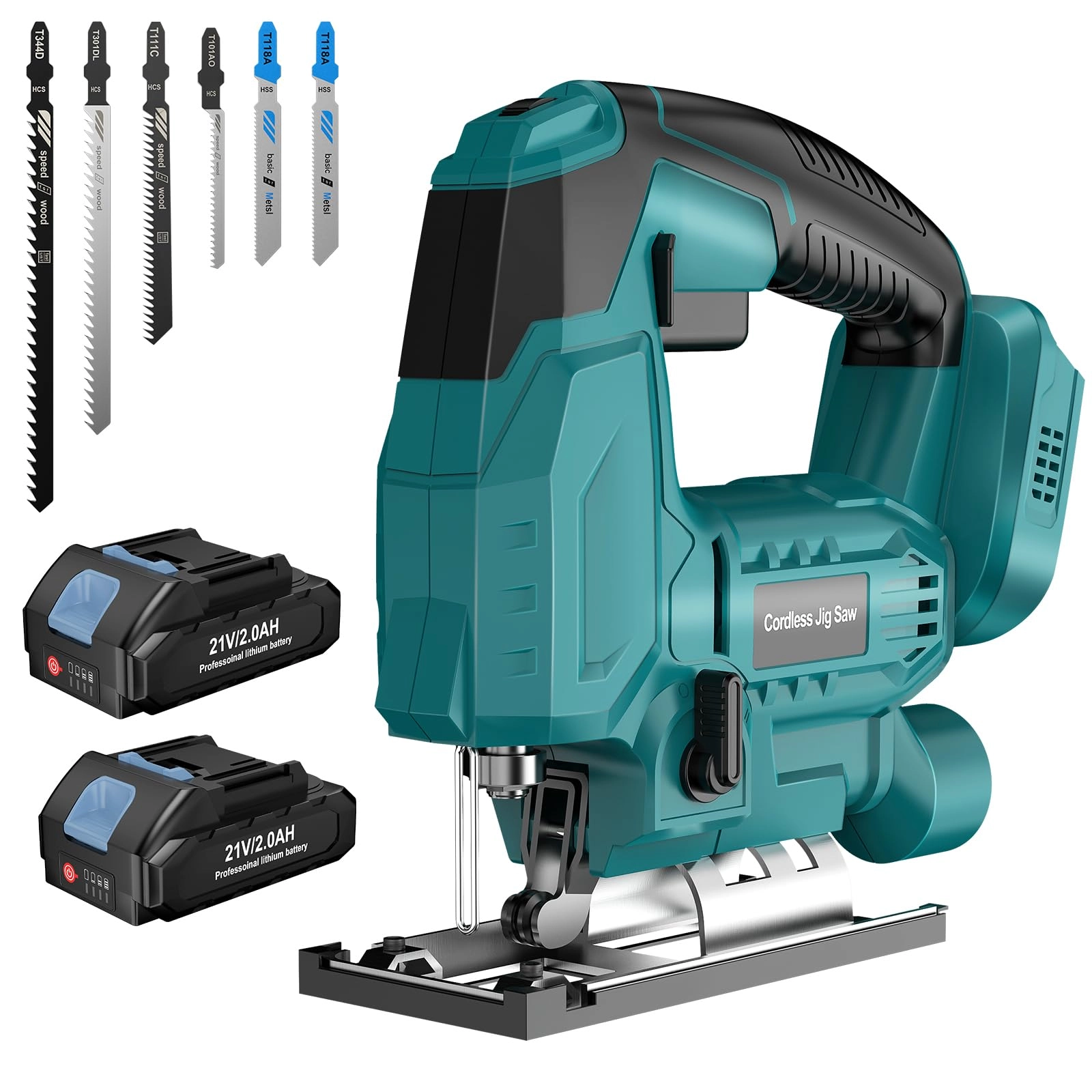 Cordless Jig Saw - 18 Volts 2 * 2.0Ah Batteries