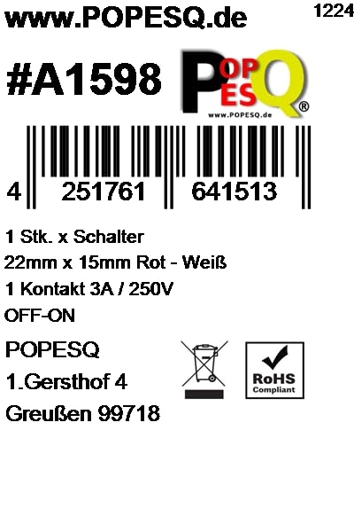 Switch 1 Contact - 3A 250V 1 pcs