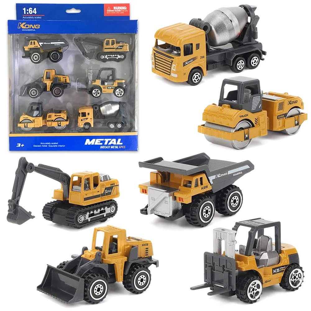 apzryff Engineering Vehicles Set (MVX6024) - Construction Vehicles Diecast Metal