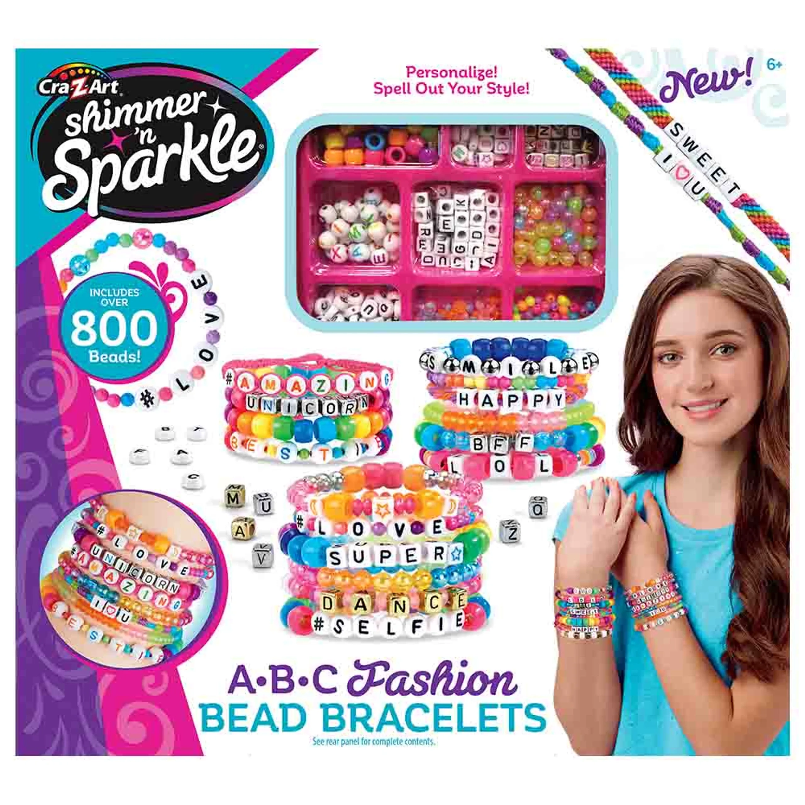 SHIMMER N SPARKLE Make Your Own Abc Fashion Beads - DIY 800 beads