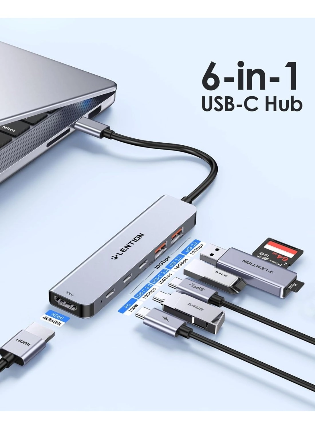 USB C Hub - Windows PC Mac iPhone 15