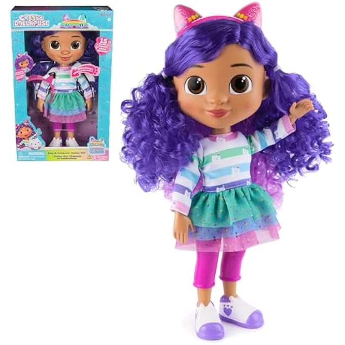 Gabby's Dollhouse GABBY GIRL DOLL - 33cm Sound Effects Reversible Cat Ears Ages 3+