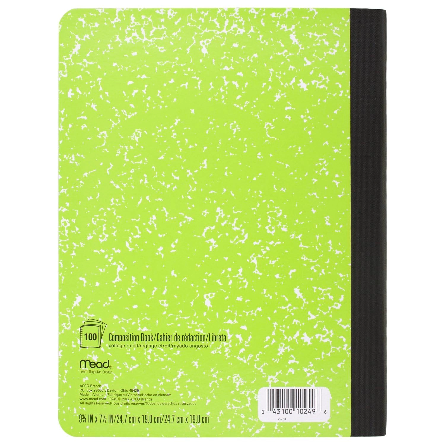 Composition Notebook 7-1/2" x 9-3/4" Softcover - Lined 100 Sheets