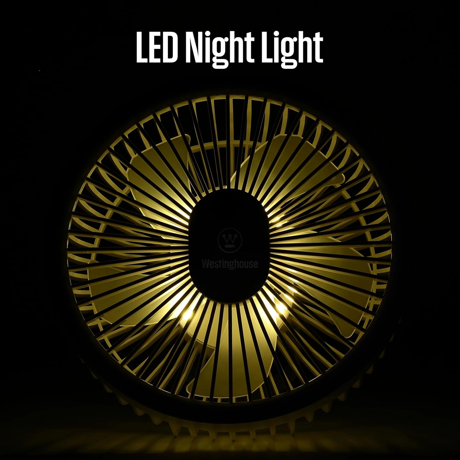 Rechargeable Desk Fan - LED Night Light 4-Speed USB