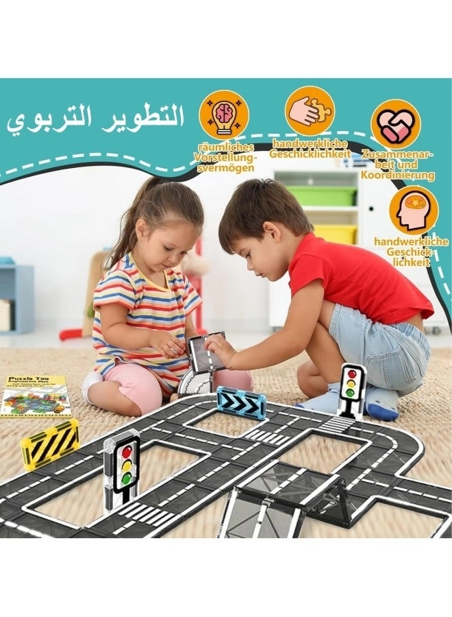 Magnetic Building Blocks Road Set - 50 pcs