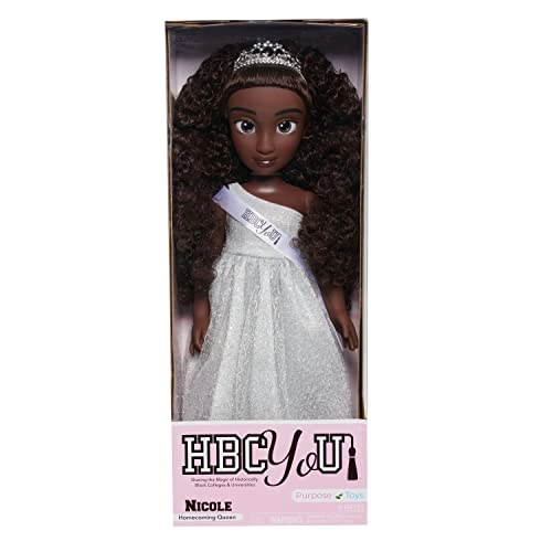 Nicole Homecoming Queen Doll - 18-inch Deep Brown 4A textured hair Ages 3+