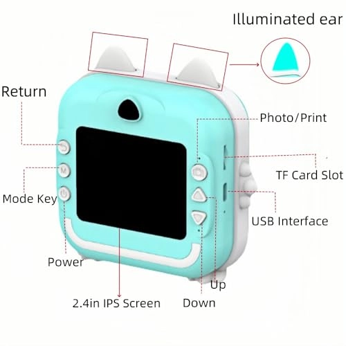 Children's Camera - 24MP Rechargeable Instant Print