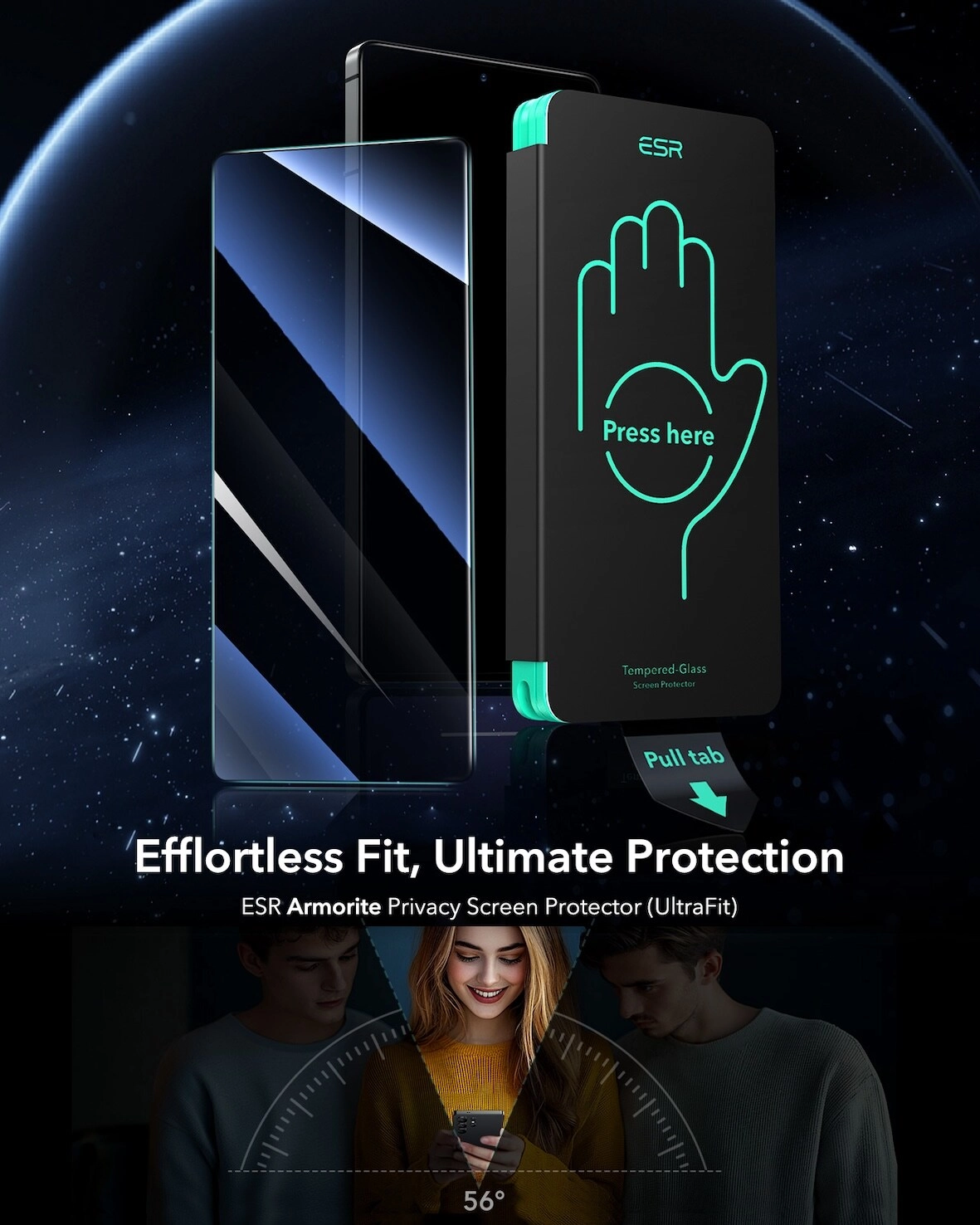 Electronic Silk Road Corp. Privacy Tempered Glass Screen Protector for S25 Ultra (1-Pack)