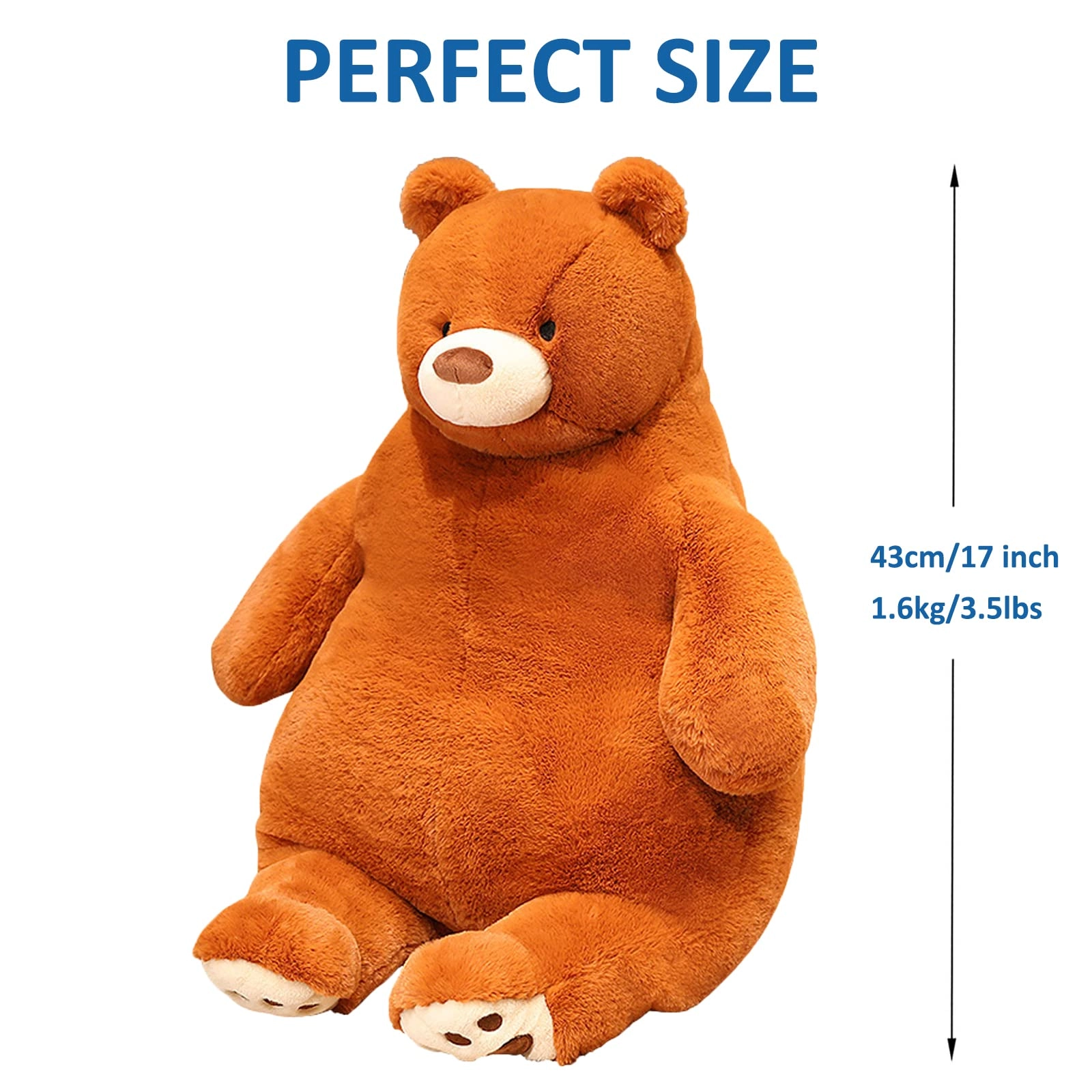 Bear - 43 cm Weighted Plush Brown