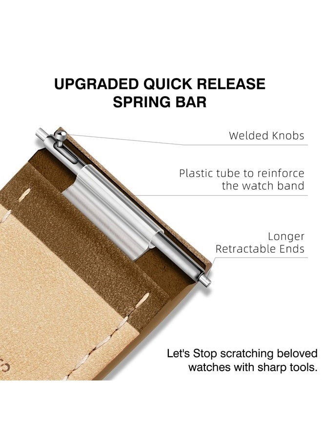 20mm Brown Leather Watch Band for Samsung galaxy watch 4/5