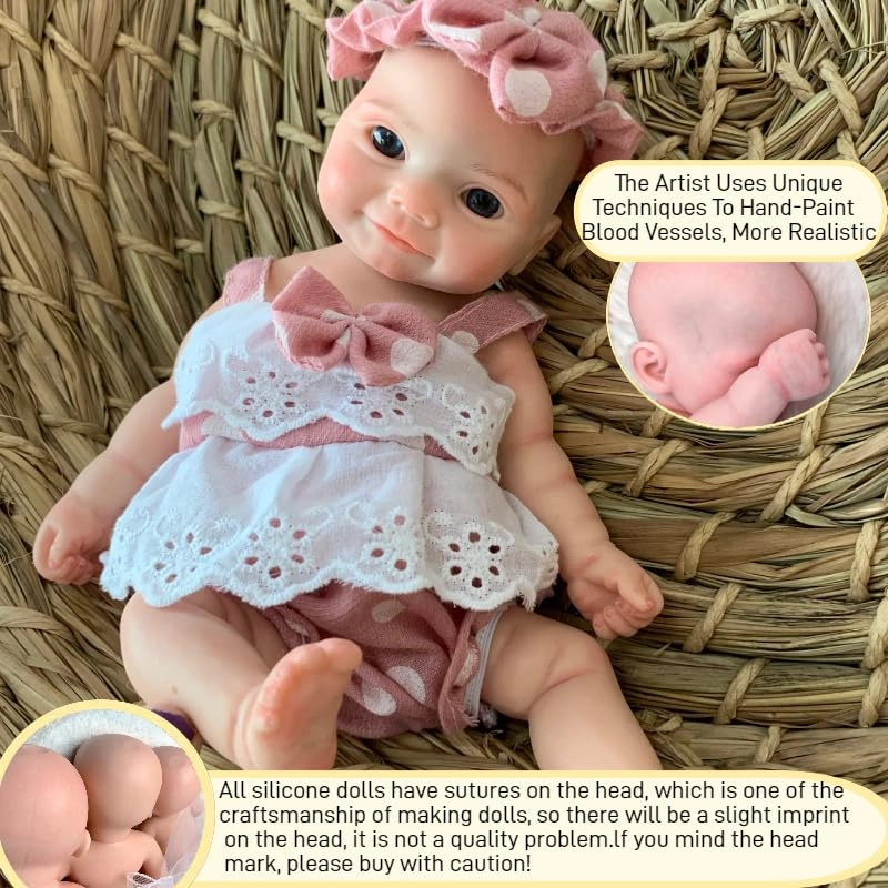 Reborn Baby Doll - 11 Inch Silicone Girl Ages 3+