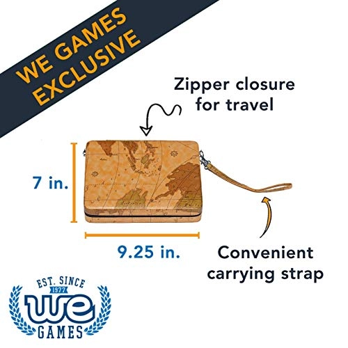 Backgammon Board - Magnetic Map Style + Carrying Strap