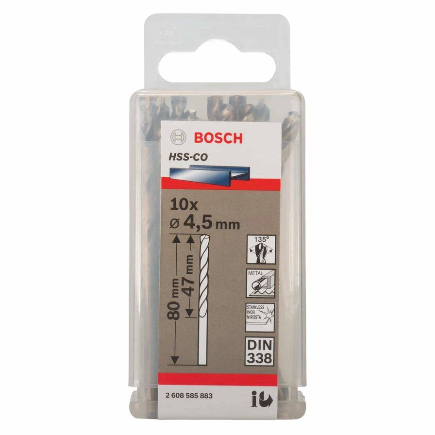 HSS-Co Metal Drill Bits - 10 piece(s) 4.5 mm