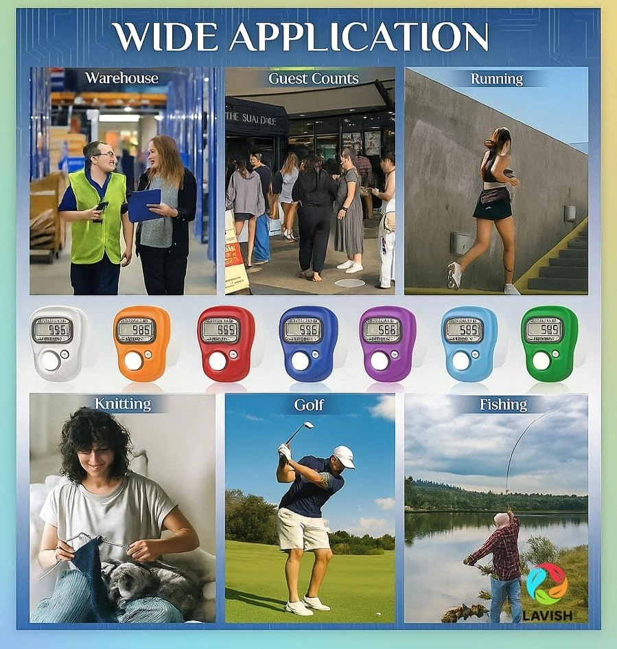 Digital Tasbeeh Finger Counter - Pack of 24 5-Digit LED