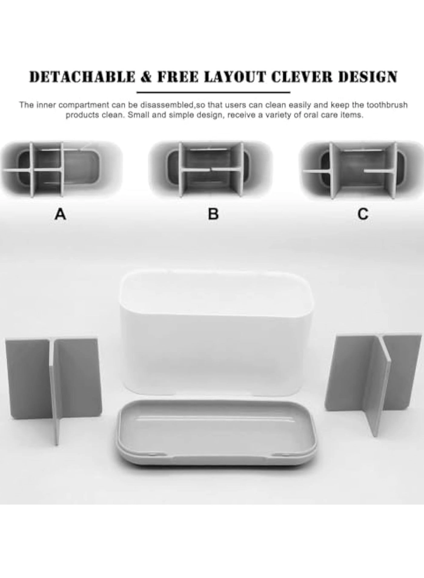 Toothbrush and Toothpaste Holder - 6 slots Drainage