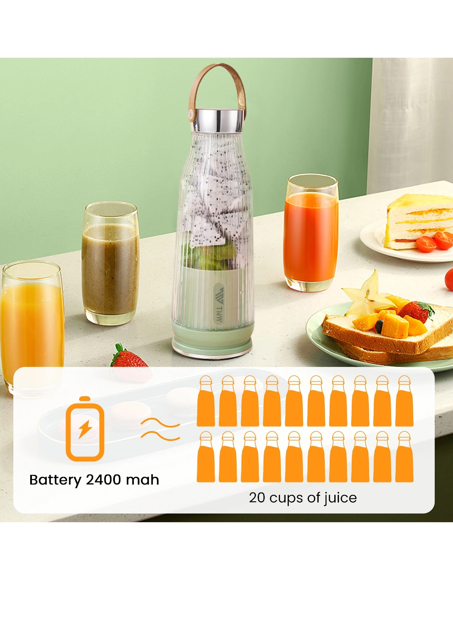 230804L1-Hijau - Portable USB Rechargeable