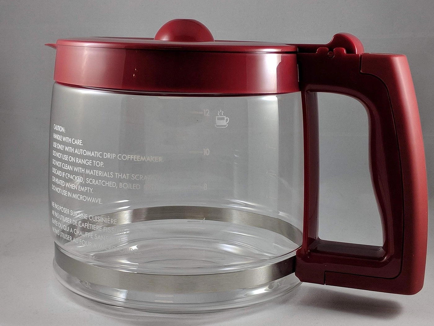 Kenmore 100.40707310 Coffee Maker Carafe - OEM Red Color Handle & Lid