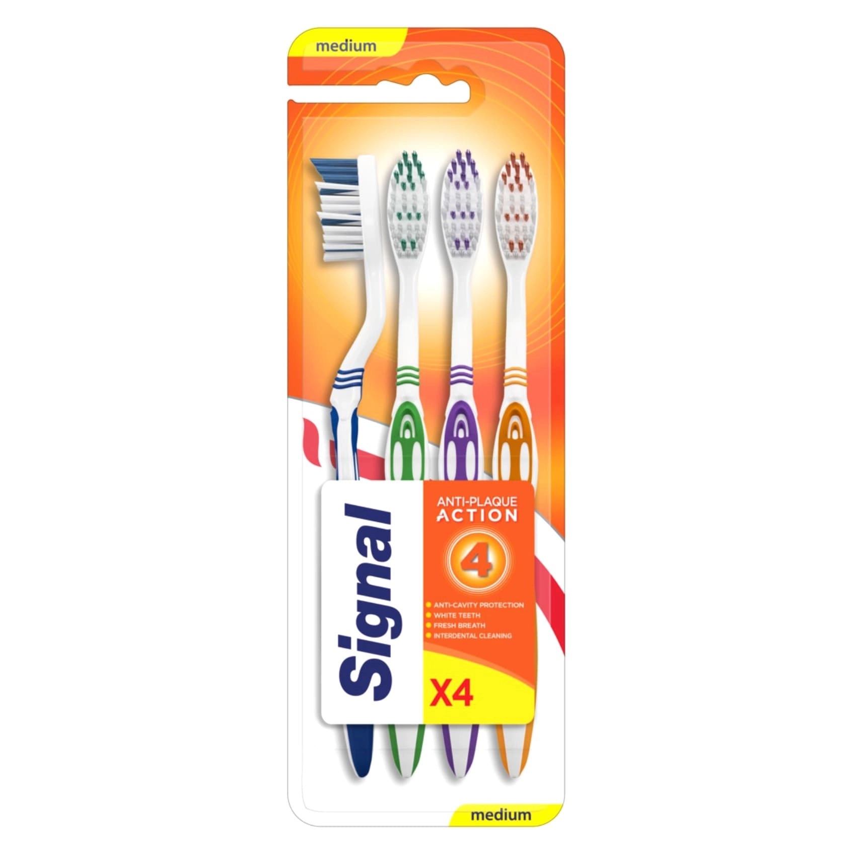 X-tra clean tooth brush - medium 4-Piece Pack