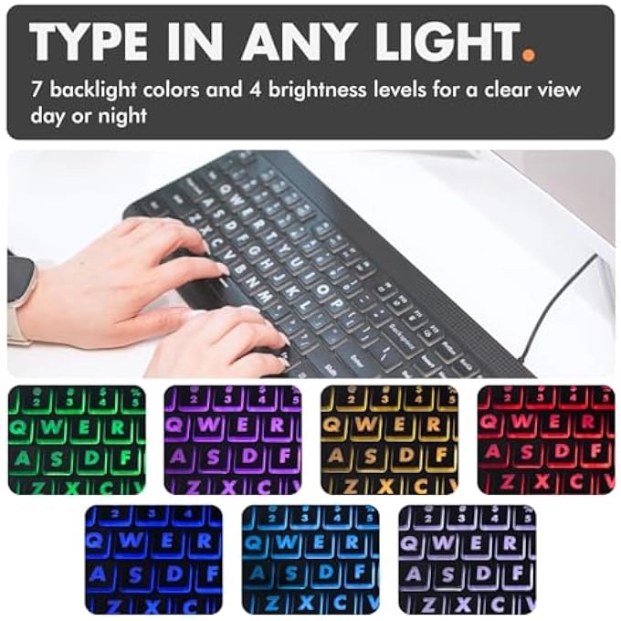 Backlit Large Print Keyboard - Full Size USB|USB-A