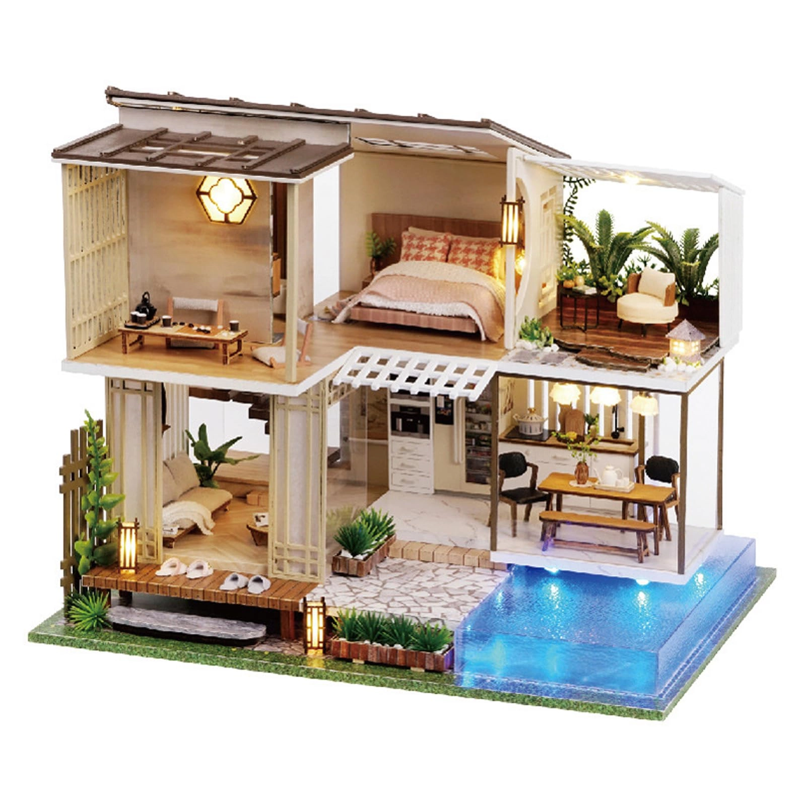 ALLENPRO Miniature Dollhouse Kit - Elegant and Quiet 1:24
