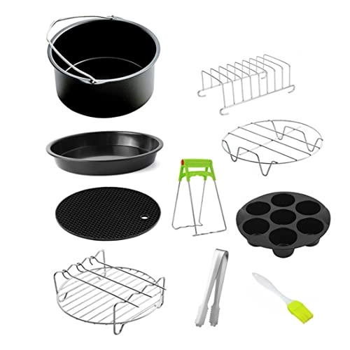 Cake basket + Pizza plate + BBQ grill + Cake mold + Toaster rack + Steam rack + Food clamp + Kitchen board clamp + Oil brush + Silicone pad - Carbon steel,stainless steel 10pcs