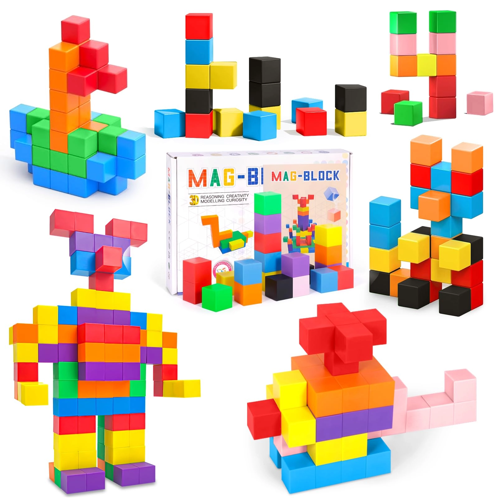 AQXONG Magnetic Building Blocks - 48 pcs