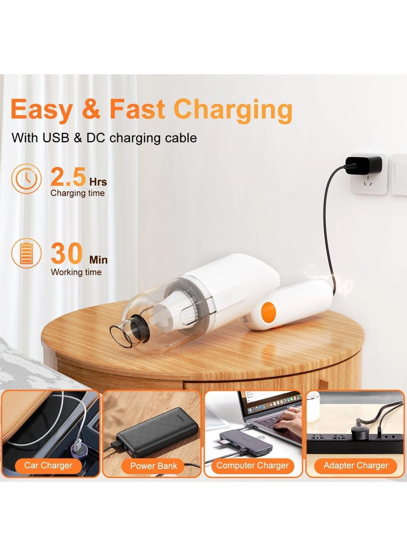 Handheld Car Vacuum Cleaner - 4000mAh