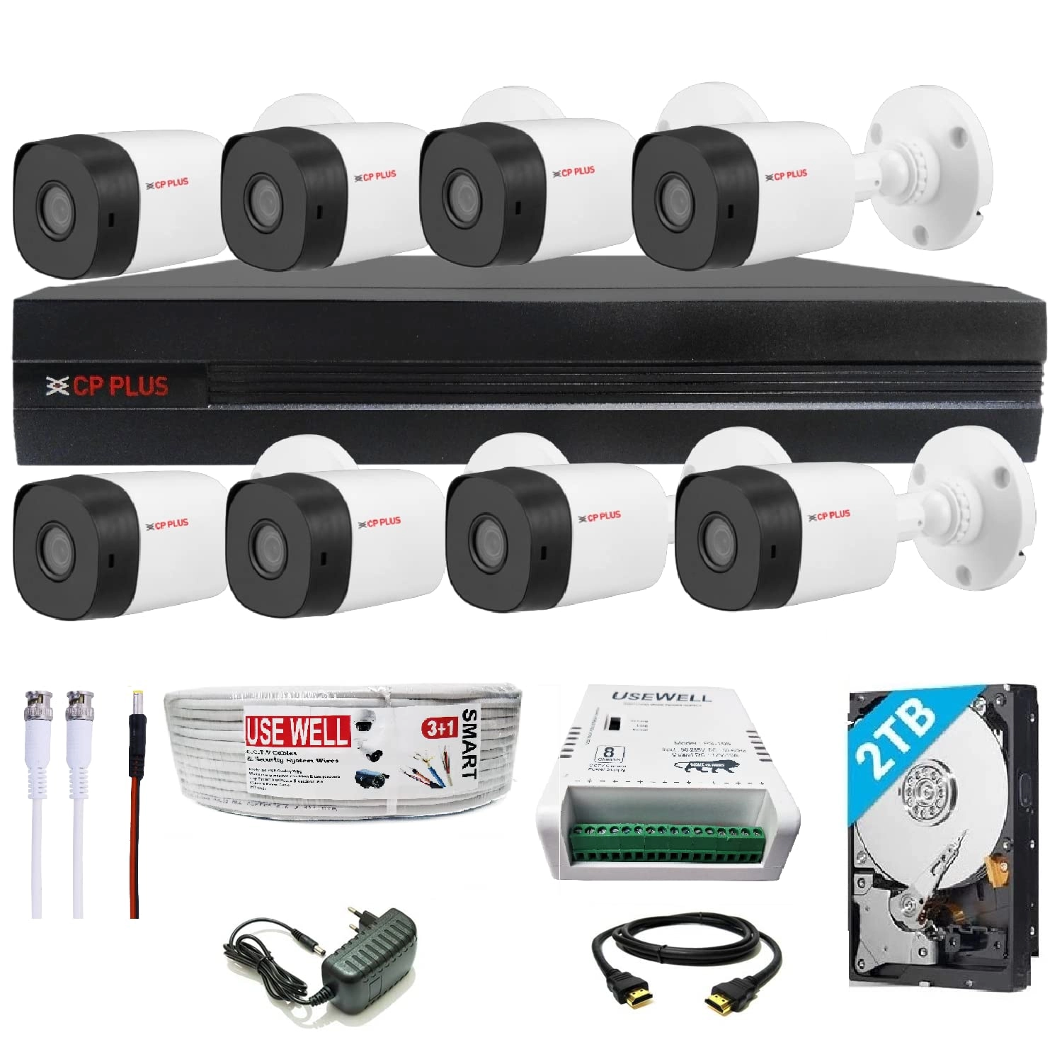 Full HD DVR - 8 Bullet 8 Channel 2.4 MP