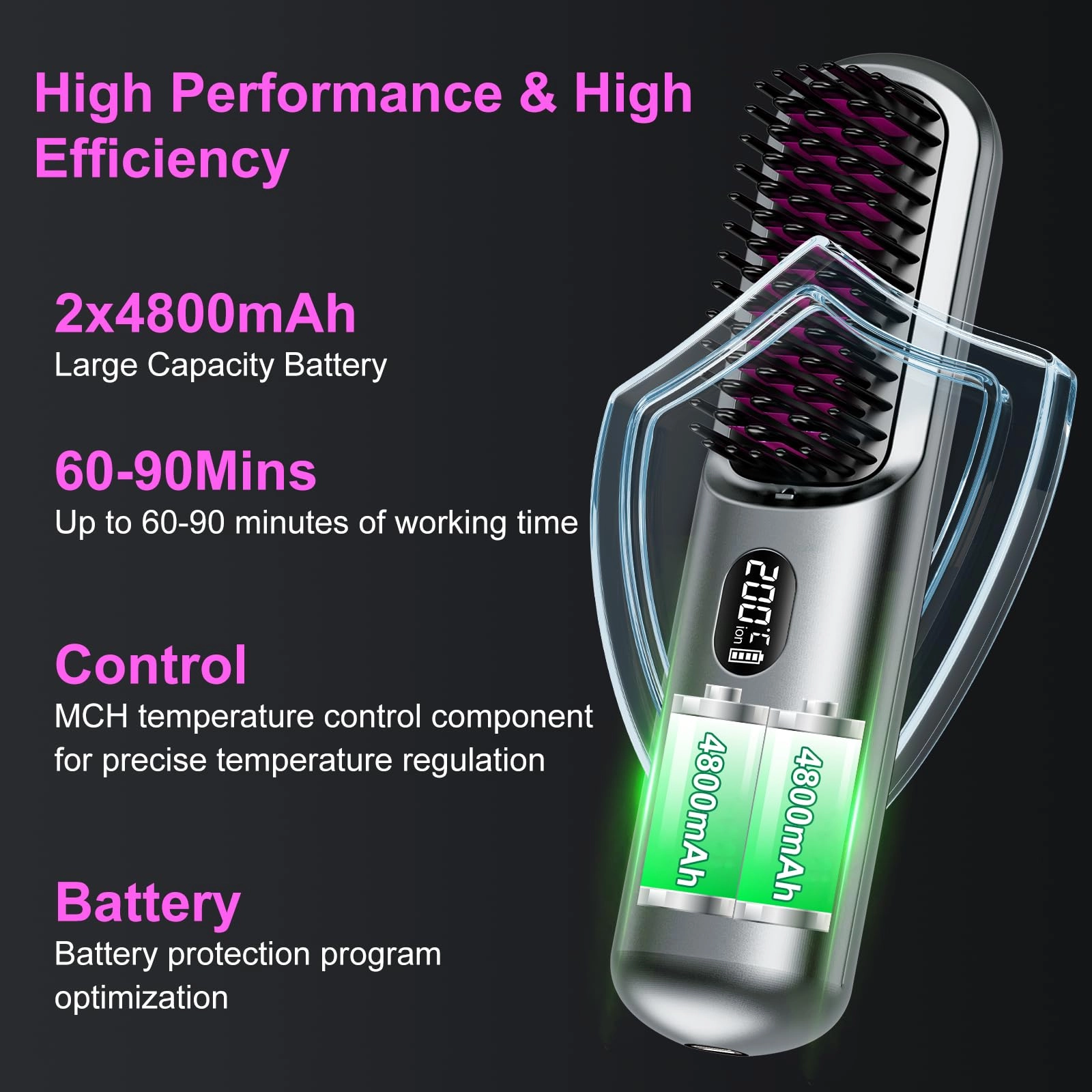 Cordless Hair Straightener Brush