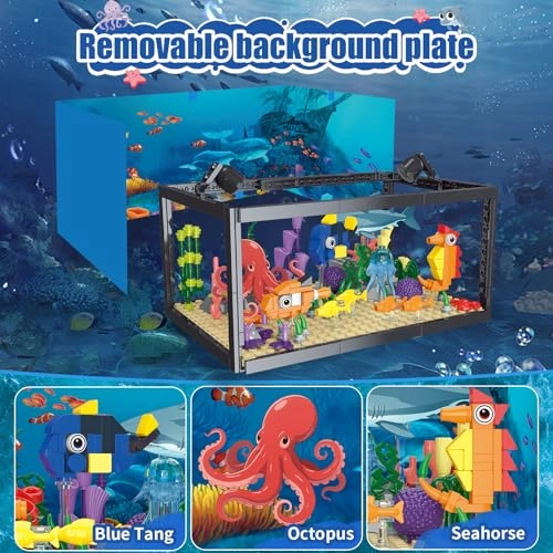 Fish Tank Building Sets - Shark Octopus Crab 575 pcs