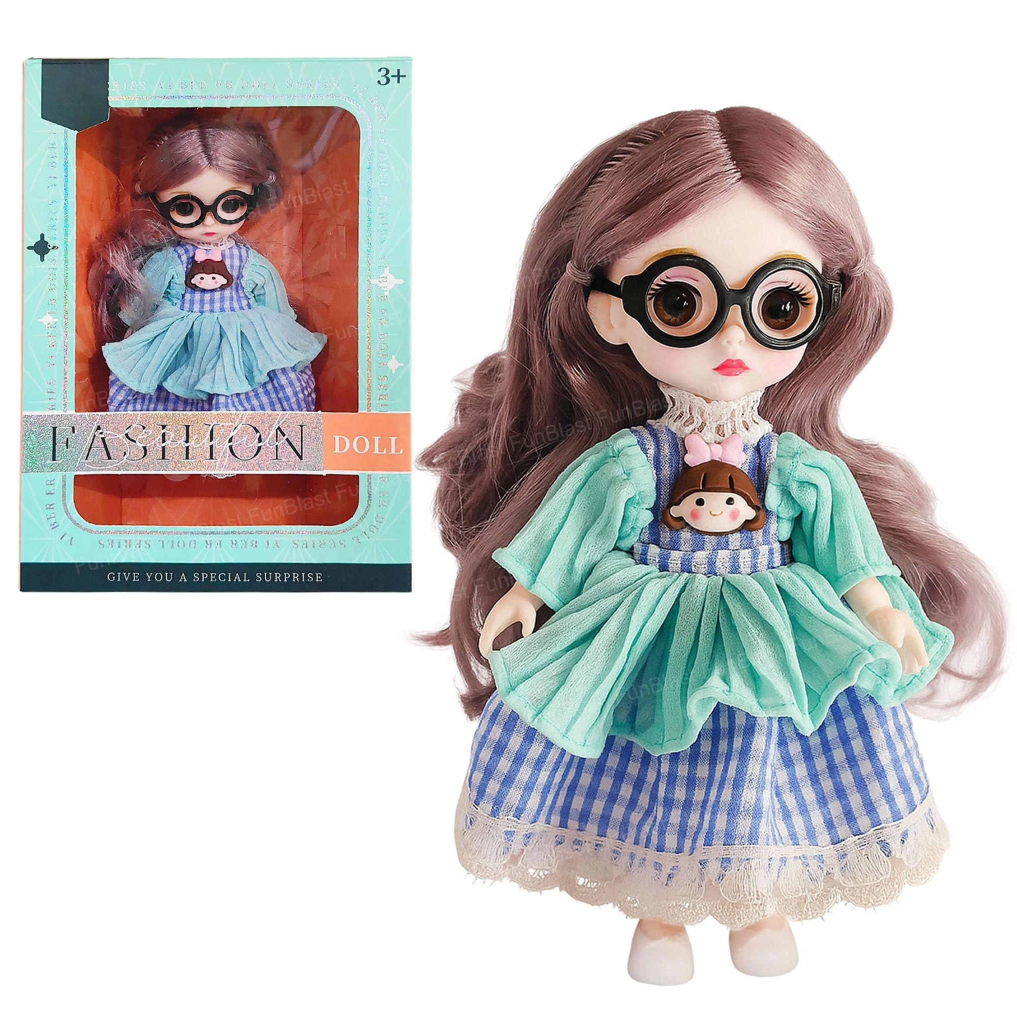 Fashion Doll - Long Hair Glasses Korean Ages 3+