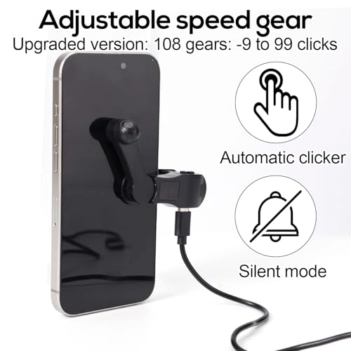 Smart Phone Auto Clicker - Speed Adjustable Anti-Slip Clip iPhone iPad Android