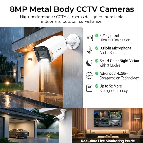 6 Channel CCTV Combo Set - 6PC 8 Channel 3840*2160