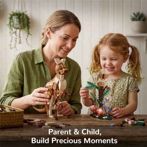 3-in-1 animal family building blocks - Cat, Fox & Kangaroo 1035 pcs