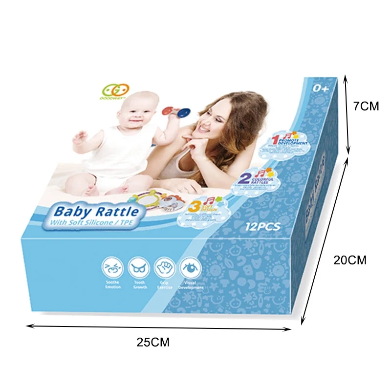 Baby Rattles & Teether - Suitable for 0 month and above 12 pcs