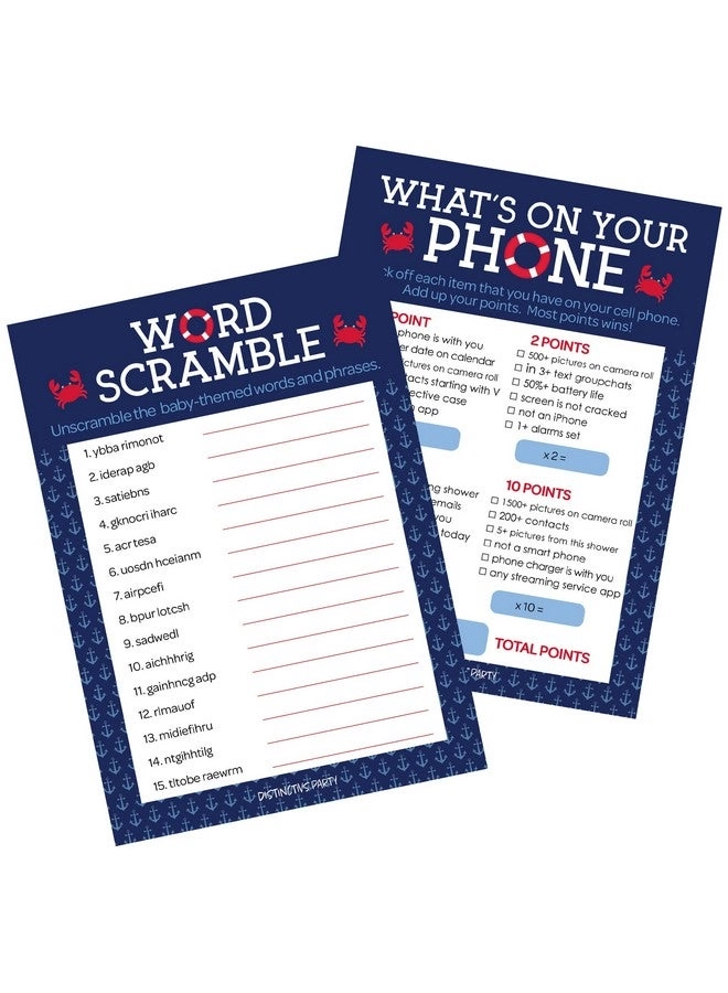 DISTINCTIVS What's On Your Phone + Word Scramble - Ahoy It's a Boy Nautical