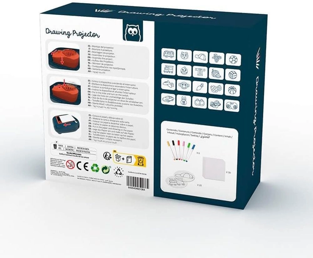 Drawing Projector - 56pcs 6 brightly colored markers