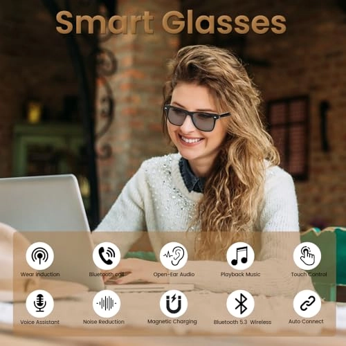 Smart Glasses - Polarized Bluetooth 5.3 Audio & Mic