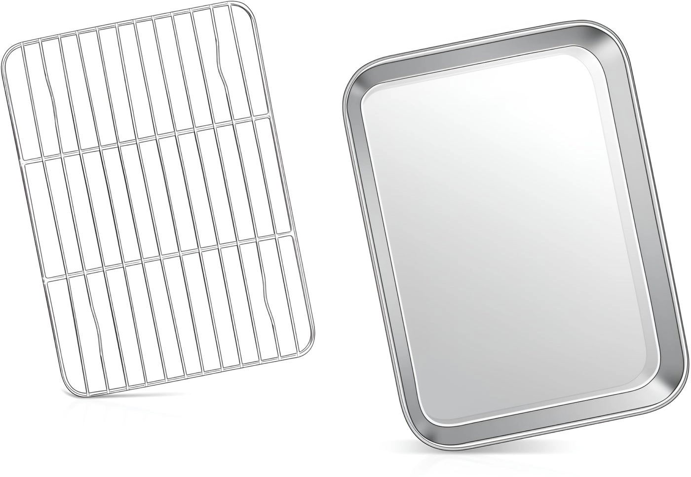 Snevad Toaster Oven Pan Tray + Baking Sheet + Cooling Rack
