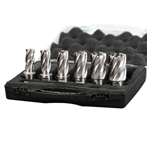 Annular Cutters - High Speed Steel (HSS) 6pcs 9/16" to 1-1/16" Cutting Diameter