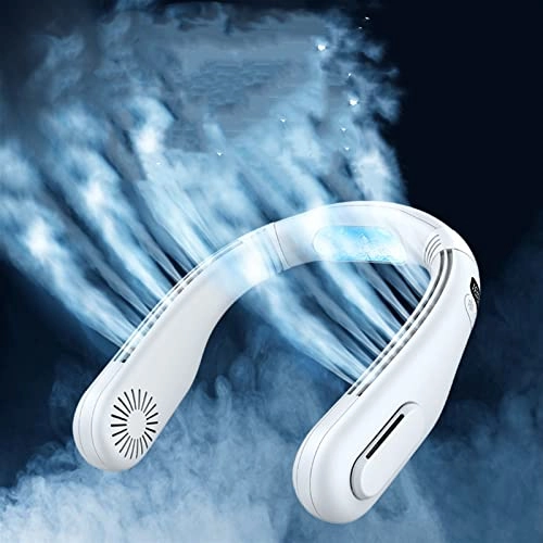 Hanging neck fan - rechargeable portable White