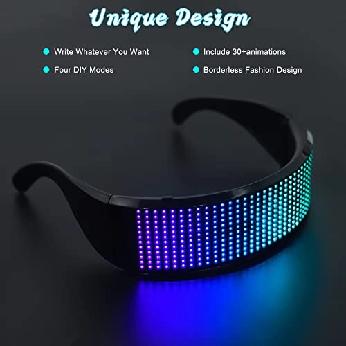 LED Light Up Glasses - Bluetooth Full Color Programmable