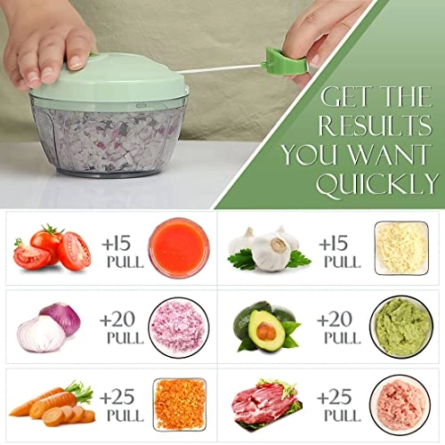 Manual Food Processor - 16.9 Fluid Ounces three blades