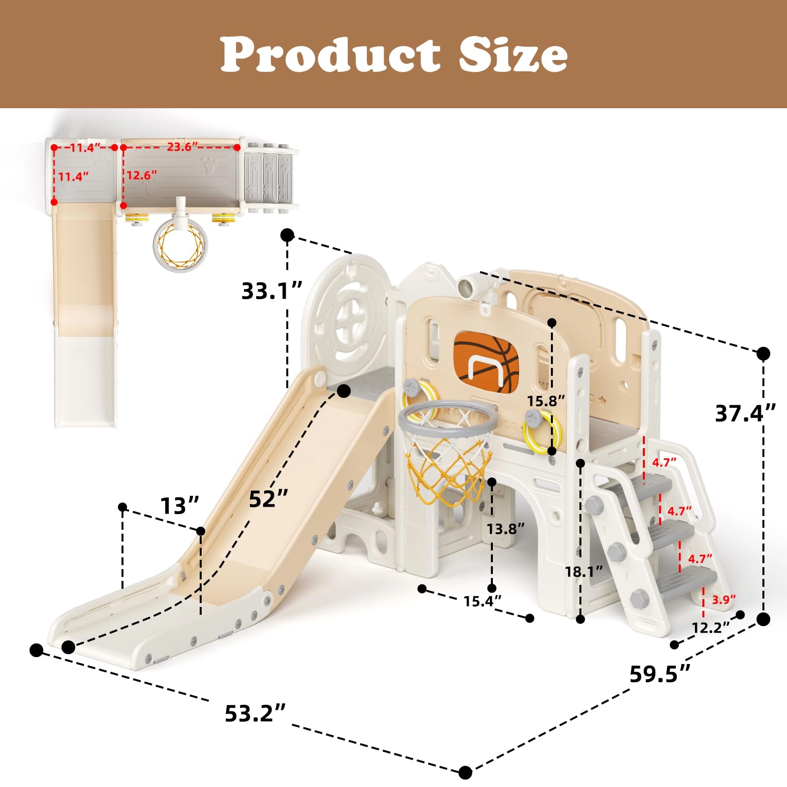 8 in 1 Toddler Slide Set - Blue Gley 60.2"L x 73.2"W x 43.7"H