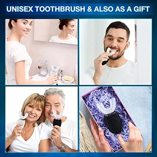 Ultrasonic Electric Toothbrush - 2 Pieces U Shaped 3 Brush Heads Bundle